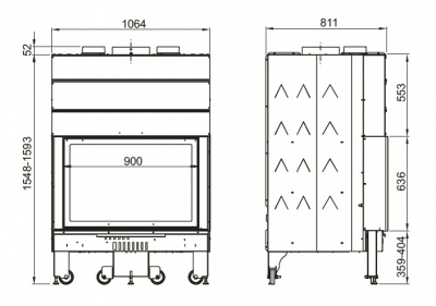 Каминная топка LaNordica Monoblocco 900 Piano