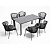 Обеденная группа 4SIS Венето 6-местная со стульями Милан Цвет: темно-серый, серый гранит
