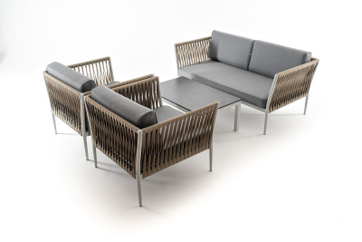 Лаунж-зона 4SIS Касабланка на 4 персоны из роупа Цвет: серый Лаунж-зона 4SIS Касабланка на 4 персоны из роупа Цвет: серый