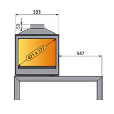 Отопительная печь Liseo Castiron LCI 5 GDF Table, двусторонняя