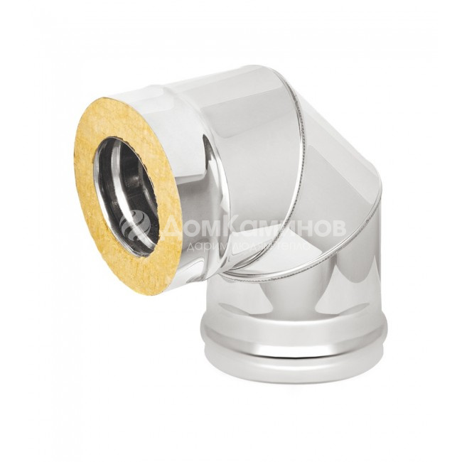 Сэндвич-Колено Везувий Нерж+Нерж (AISI 304 0,8мм/0,5мм) 90 3 секции д.120х200