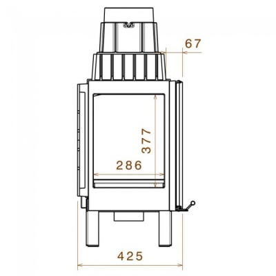 Каминная топка Liseo Castiron LCI 11 GFLR, два боковых стекла