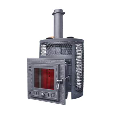 Печь для бани чугунная Гефест AVANGARD ЗК 24 (М) Ураган круглая сетка