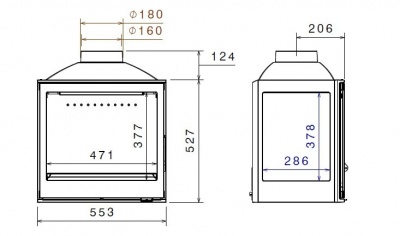 Каминная топка LISEO L5 DF BG