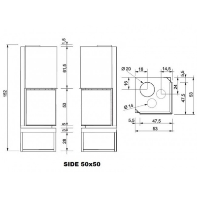 Каминная топка Edilkamin SIDE 50x50 N (Сайд) Каминная топка Edilkamin SIDE 50x50 N (Сайд)