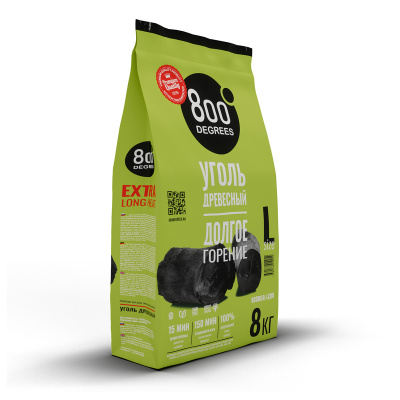 Уголь кусковой 800 DEGREES LUMP CHARCOAL, 8 КГ