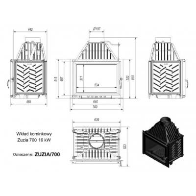Каминная топка Kratki Zuzia 700 Каминная топка Kratki Zuzia 700