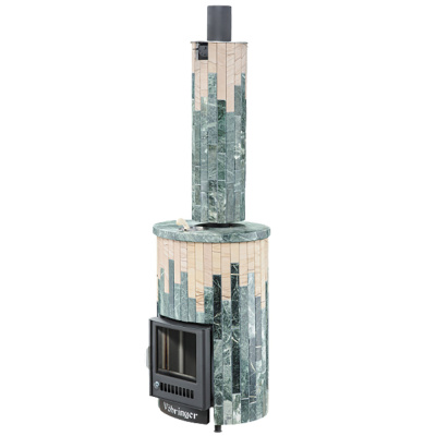 Дровяная печь Ферингер Уют-18 ПФ в облицовке Змеевик+"Окаменевшее дерево", до 18 м³ Дровяная печь Ферингер Уют-18 ПФ в облицовке Змеевик+"Окаменевшее дерево", до 18 м³