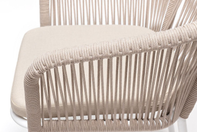 Обеденная группа 4SIS Малага 6-местная со стульями Марсель Цвет: белый, бежевый, молочный