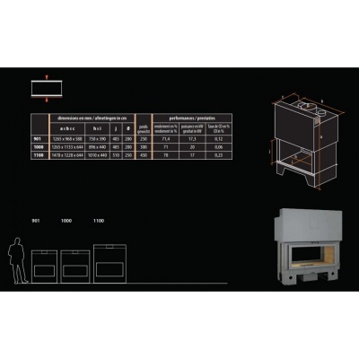 Каминная топка Totem Recto Horizon 1100