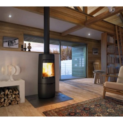 Печь-камин Dovre BOLD 400, дровяная, дизайнерская, на подставке с изогнутым стеклом Печь-камин Dovre BOLD 400, дровяная, дизайнерская, на подставке с изогнутым стеклом